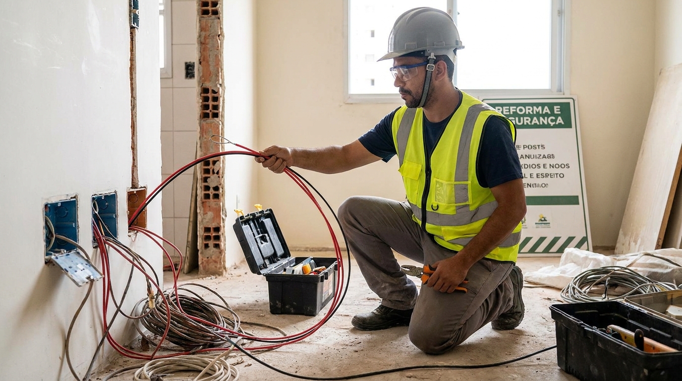 Substituição de fios antigos em João Pessoa‑PB